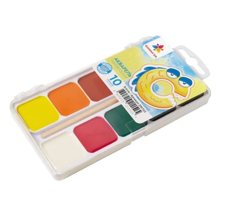 Акварель GAMMA`UA 10кол з/п пластик (200103)