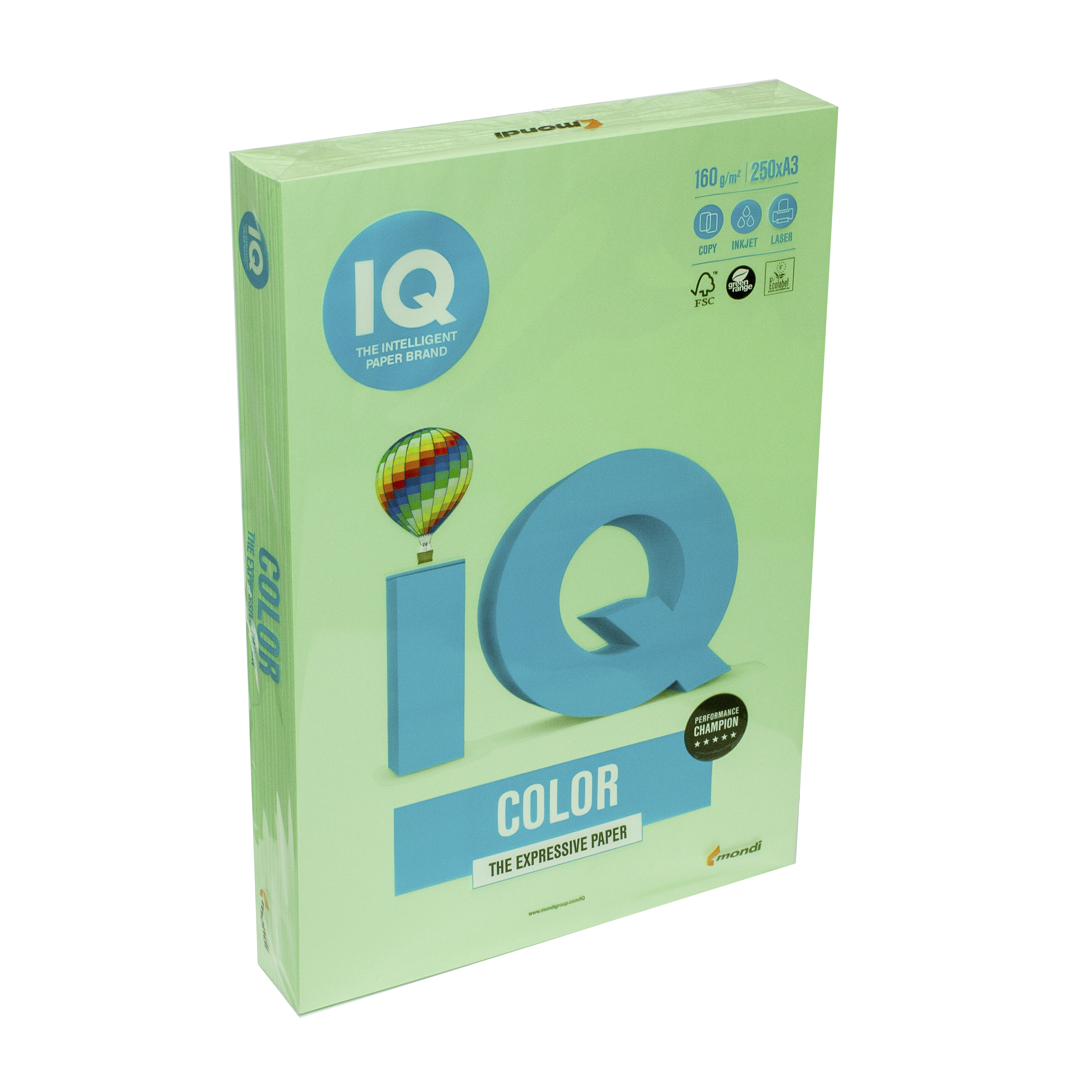 Папір кольоровий А3 IQ Color 160 г/м2 MG28 пастель зелений 250 арк