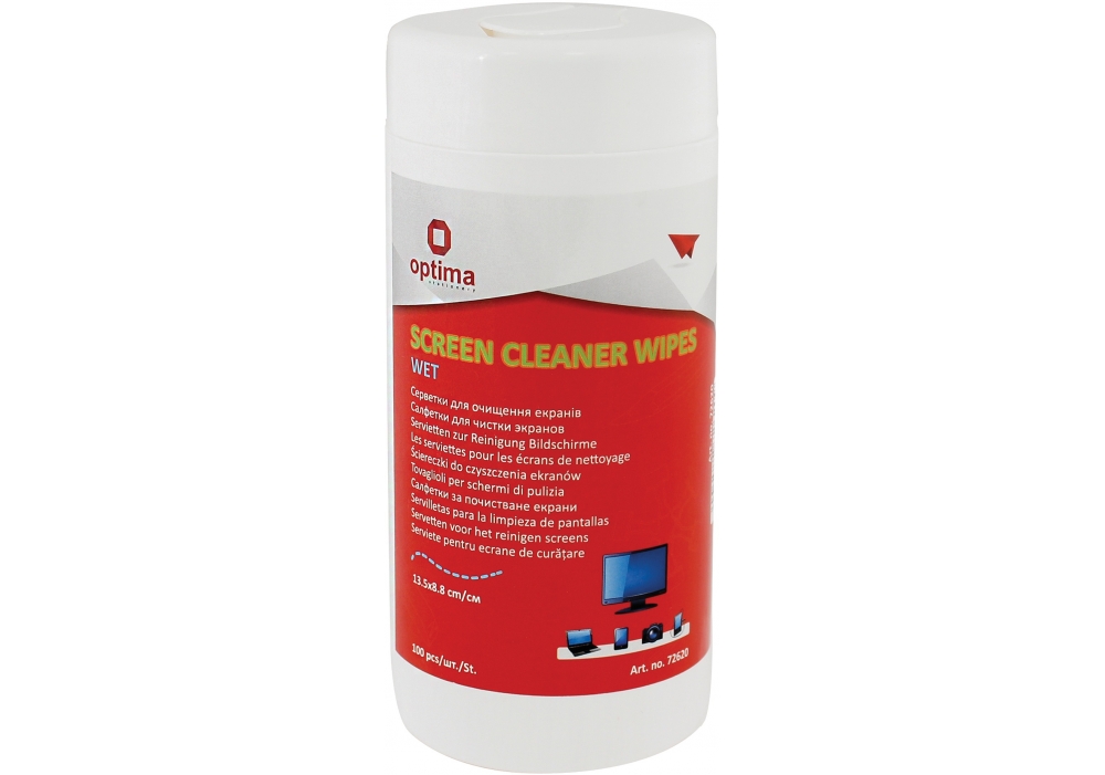Салфетки для экранов влажные Optima Neo 100 шт