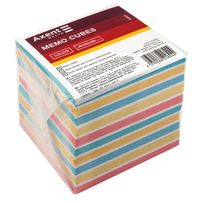 Бумага для заметок Delta Color 90*90*80 мм непроклеенная