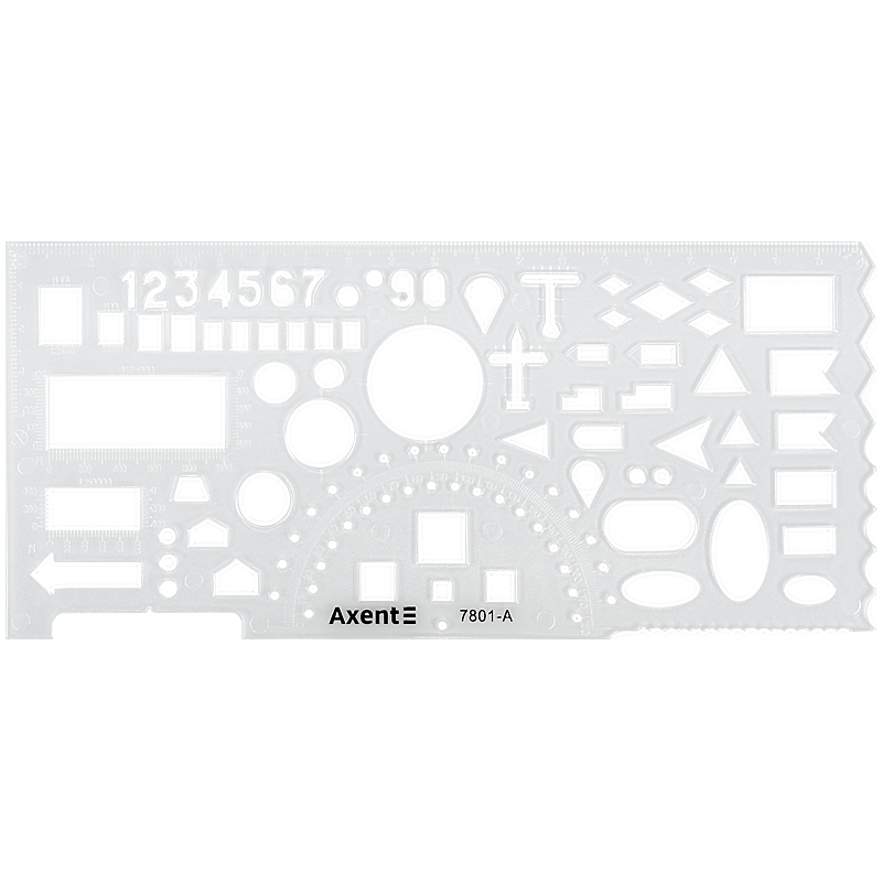 Линейка 20 см пластик Axent офицерская, прозрачная