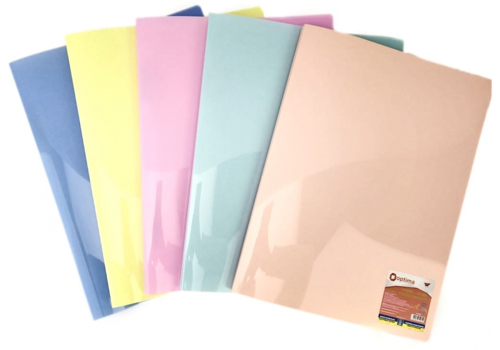 Папка-швидкозшивач А4 Optima, пастель асорті