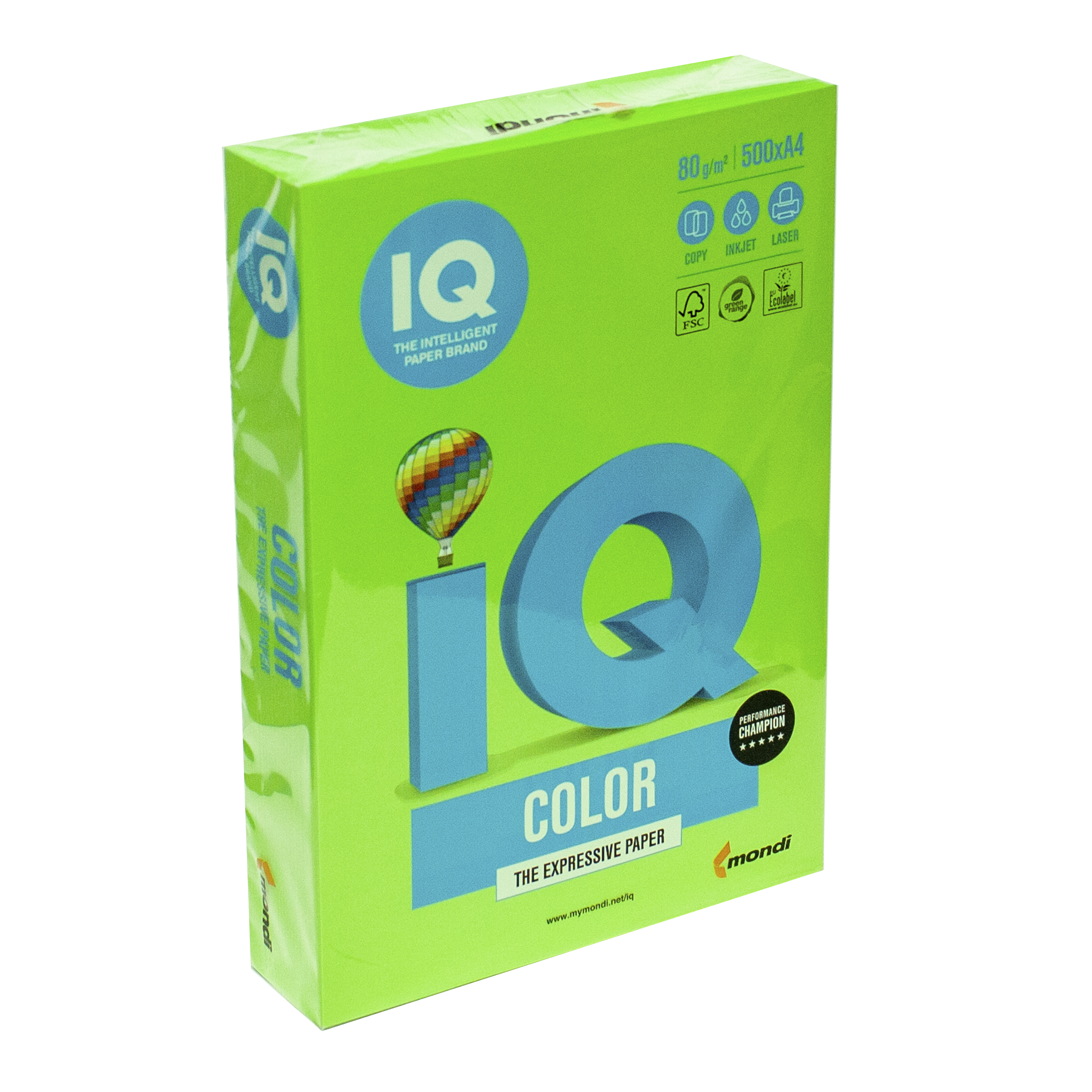 Папір кольоровий А4 IQ Color 80 г/м2 MA42 насичений зелений 500 арк