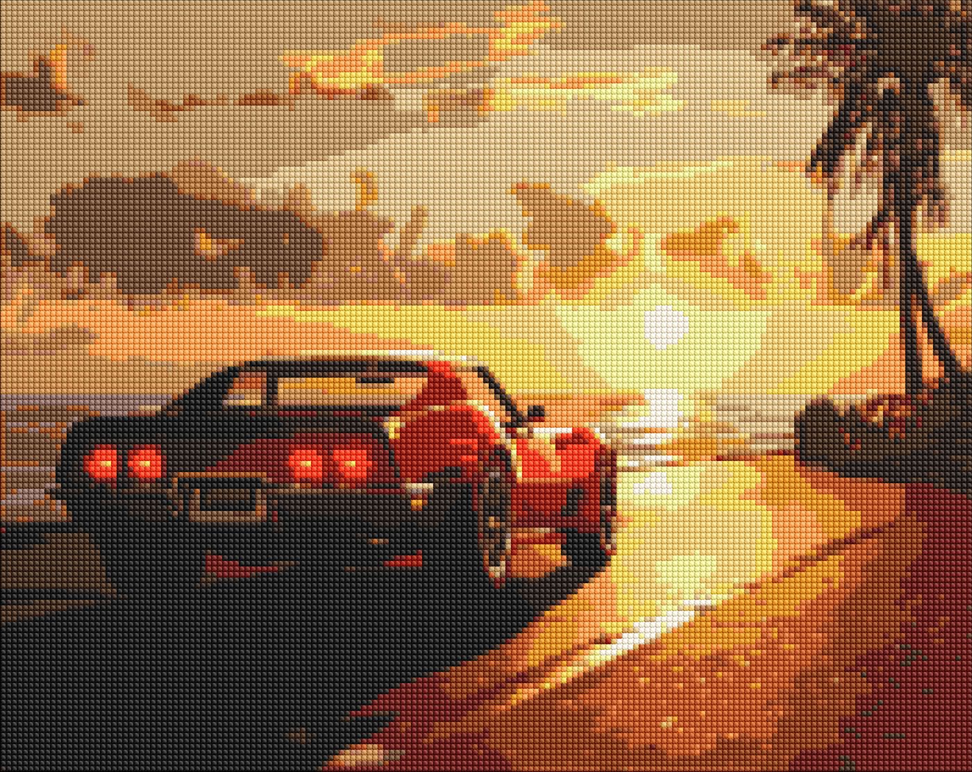 Алмазная мозаика 40×50 см Поездка у побережья