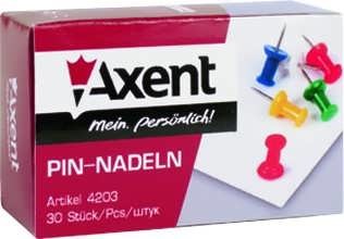 Кнопки-цвяхи Axent 30 шт кольорові