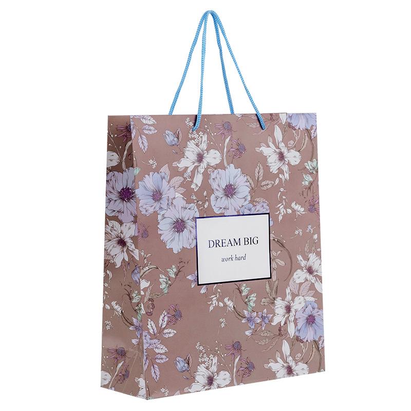 Паперовий подарунковий пакет, 26х32см, Blue Elegance