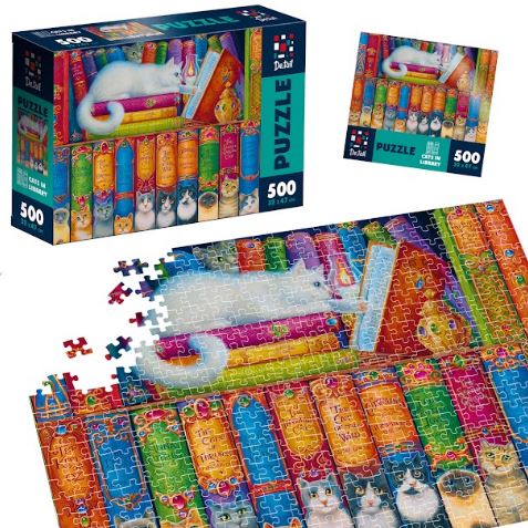 Пазлы 500 элементов Кошки в библиотеке
