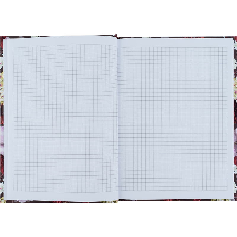 Книга записна А5 96 арк тв палітурка клітинка софт тач виб УФ лак Bloom коричнева