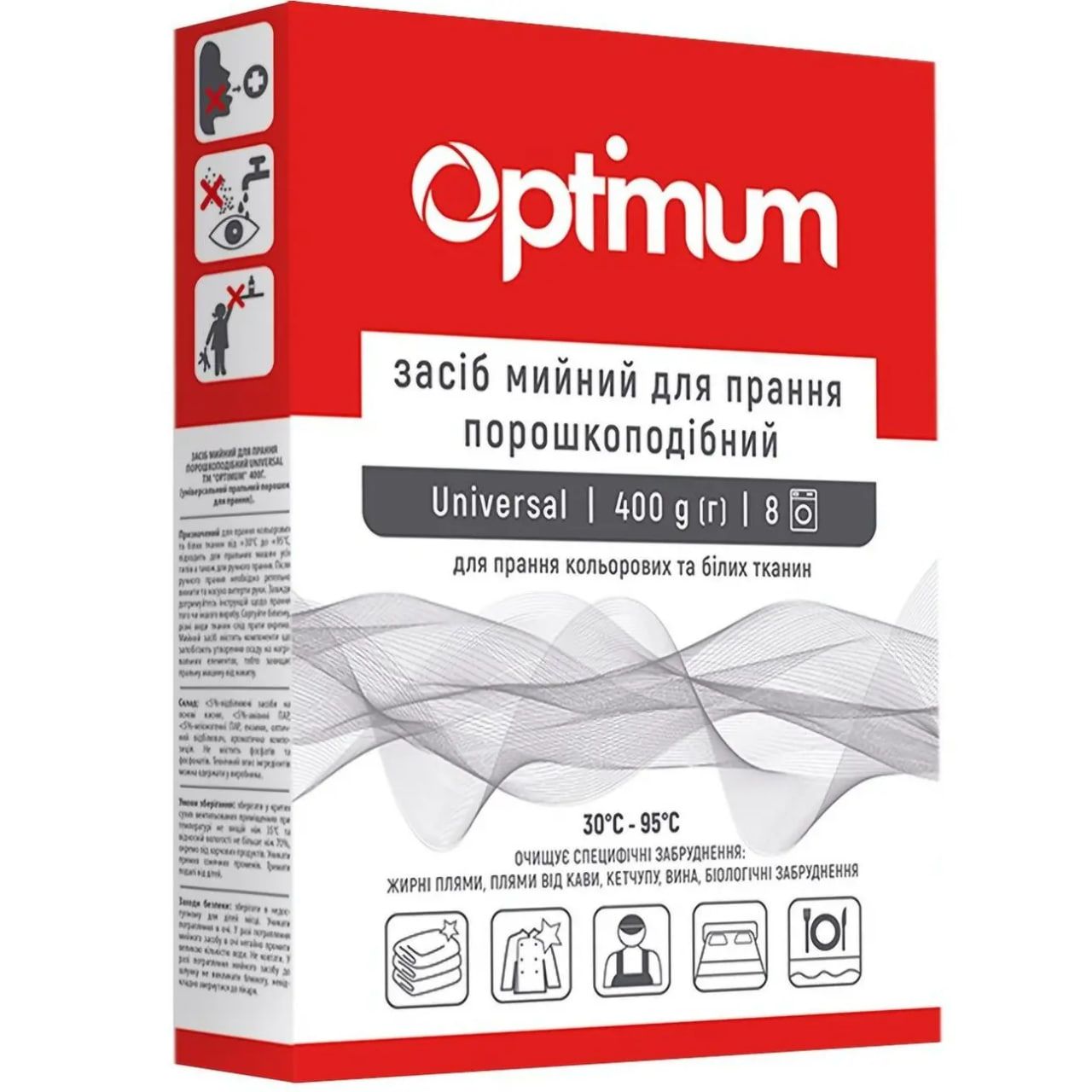 Порошок стиральный OPTIMUM Universal 400г, ручной/автомат