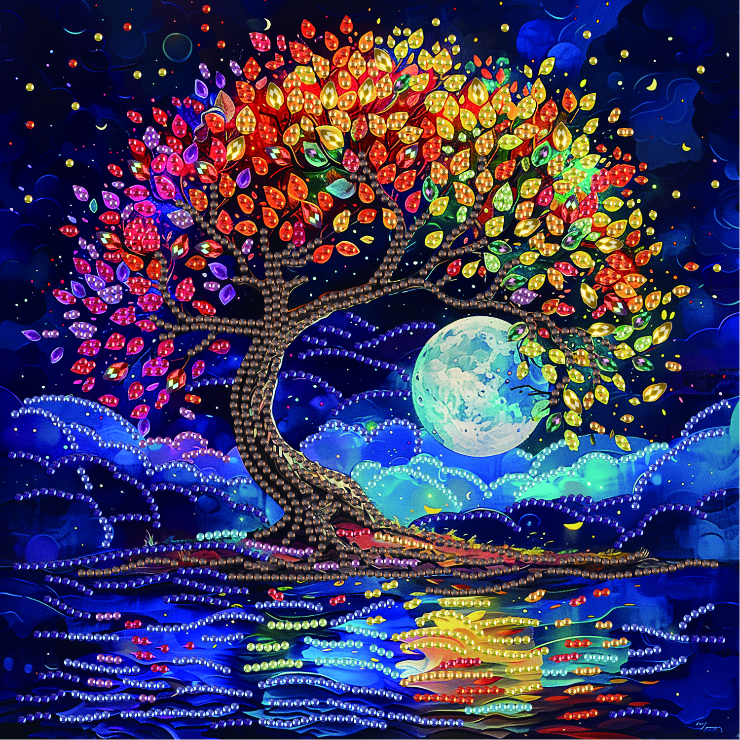 Алмазная мозаика 25×25 см Красочное дерево