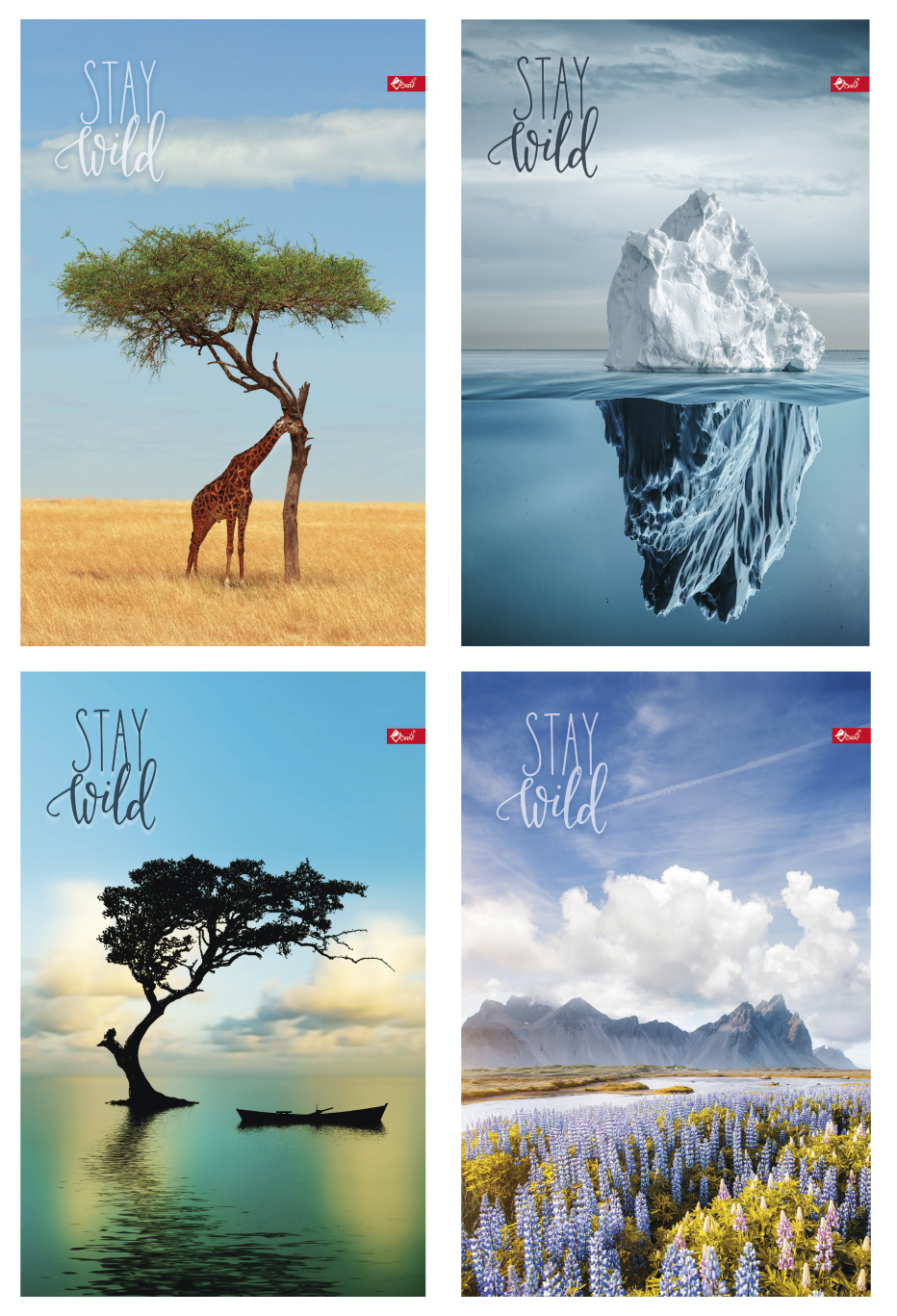 Блокнот А4 176 арк тв палітурка клітинка Природа асорті