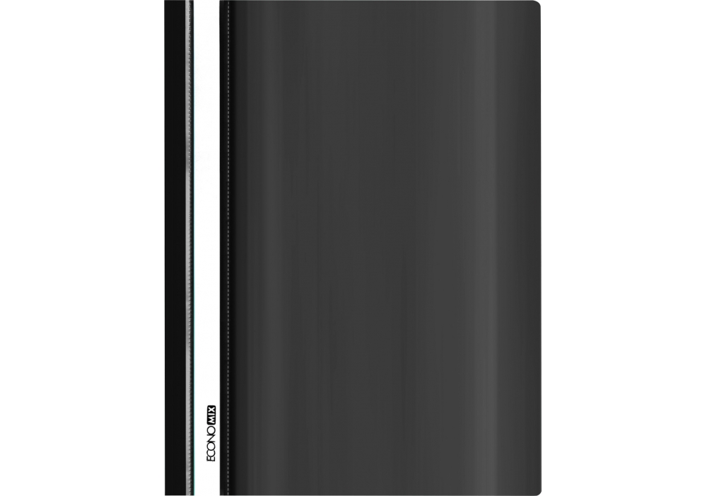 Скоросшиватель А4 без перф. Economix, глянец черный