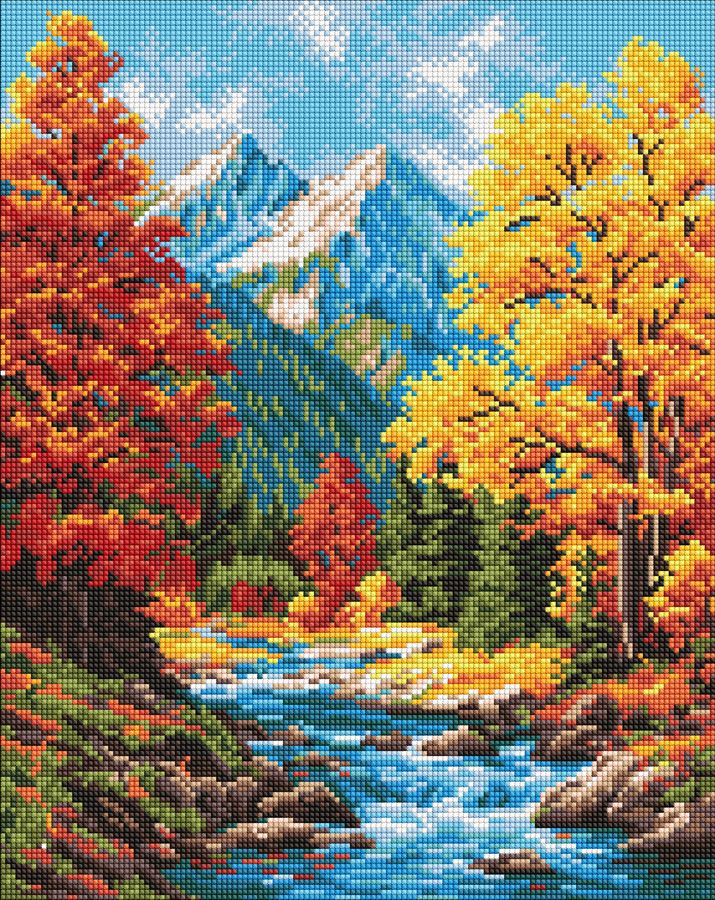 Алмазна мозаїка 40х50 см Осінній подих лісу