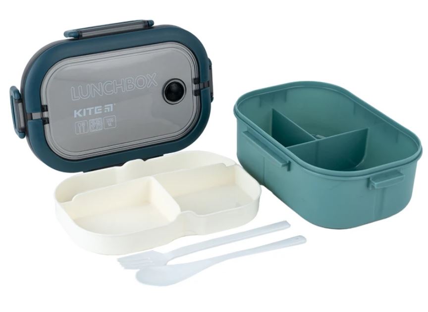 Ланчбокс 1200 мл з розділювачем зеленый