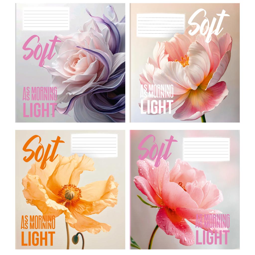 Тетрадь 24 л клетка 165 Цветы 2025 дев