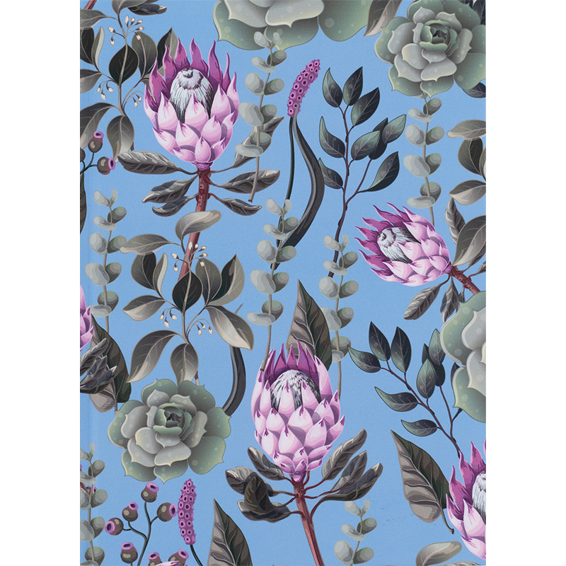 Книга записна А5 96 арк тв палітурка клітинка софт тач виб УФ лак Bloom блакитна