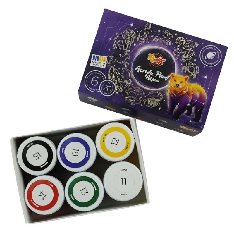 Краска акриловая 6*20 мл, RUDIX (850601)