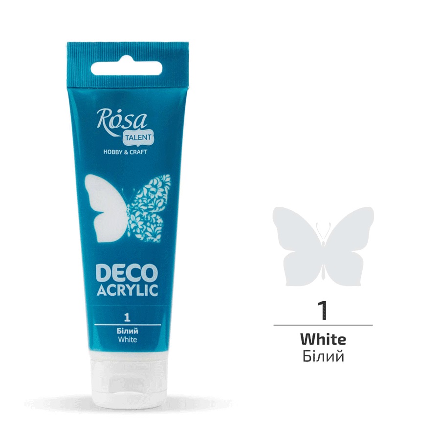 Фарба акрилова матова біла (01) 75 мл Rosa Talent