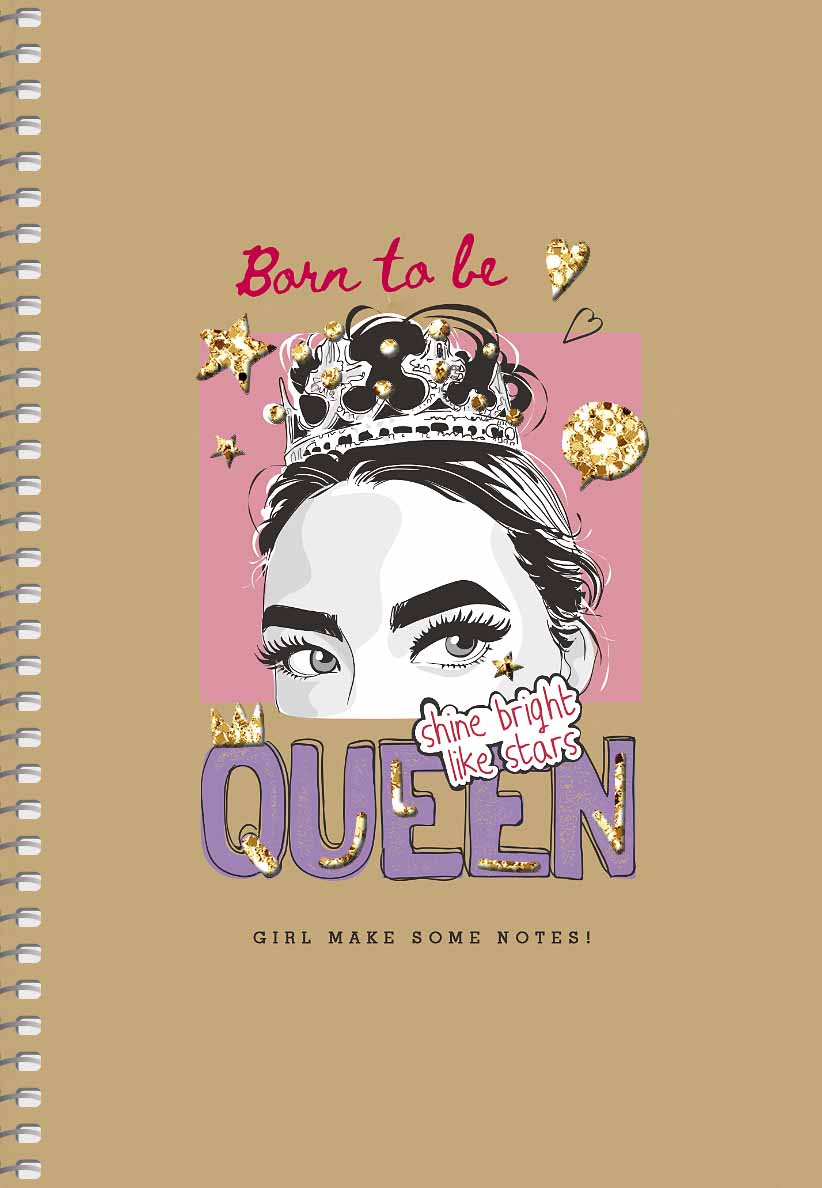 Блокнот А5 96 арк спіраль без лініювання крафт обкл лазерна висічка крем блок STUDENT 6115 Асорті