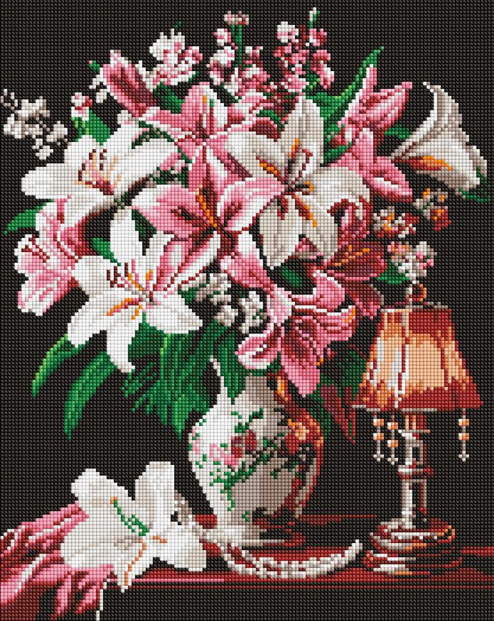 Алмазна мозаїка 40х50 см Витончені лілії