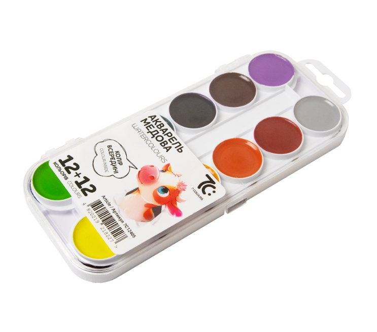 Акварель 7С 24цв., б/к, пластик (7C12405)