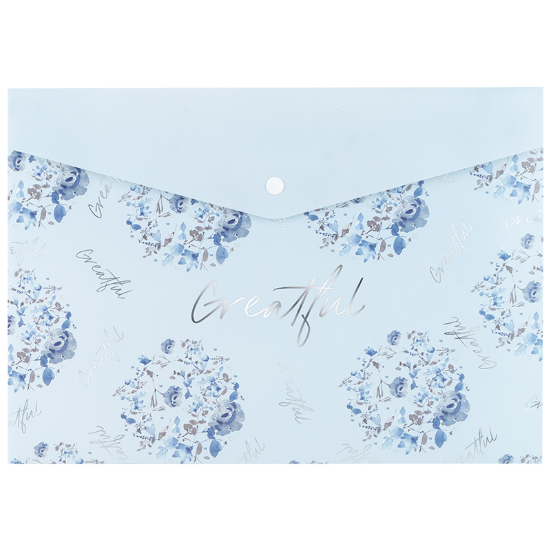 Папка на кнопці А4 Flower Symphony-2 блакитна