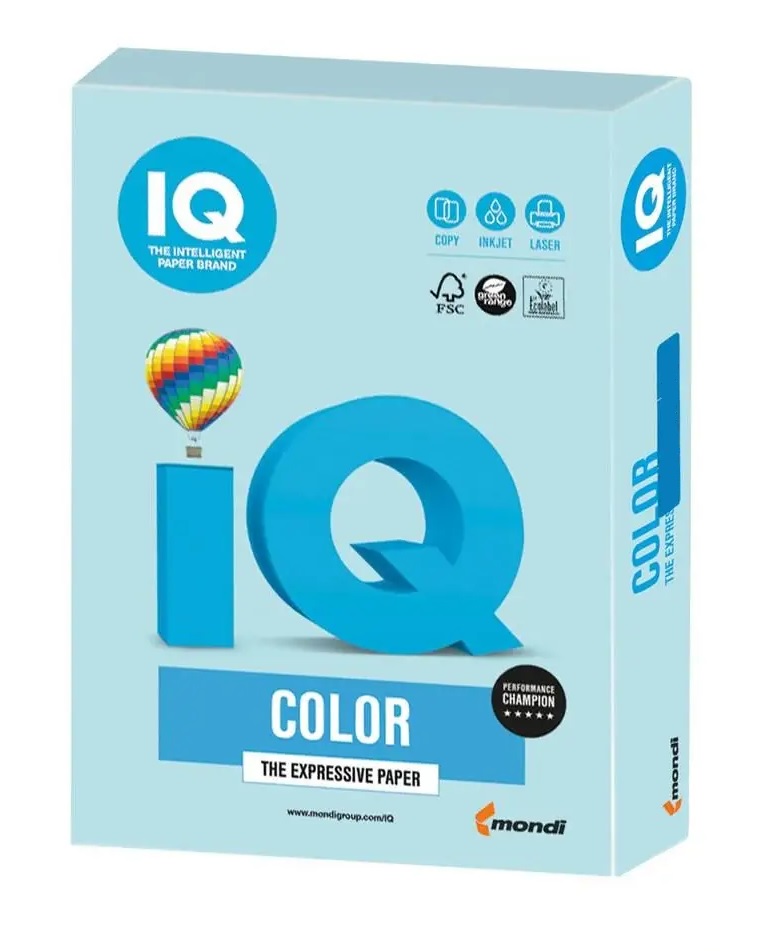 Папір кольоровий А3 IQ Color 160 г/м2 MB30 пастель блакитний 250 арк