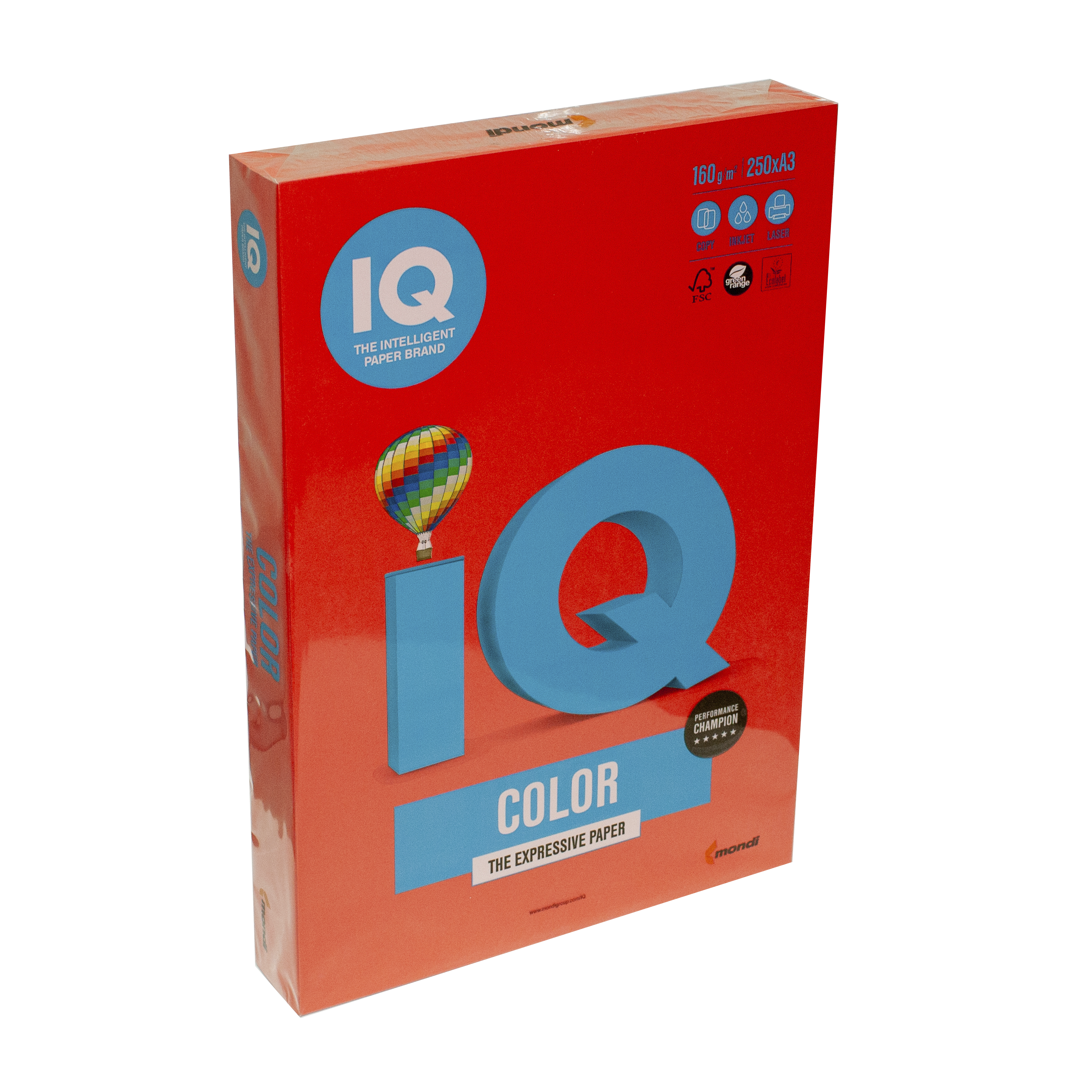 Папір кольоровий А3 IQ Color 160 г/м2 CO44 насичений коралово-червоний 250 арк