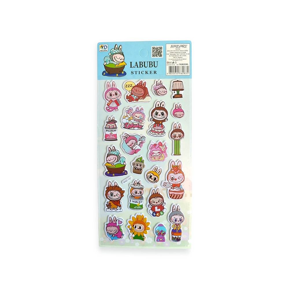 Наклейки 10х22 см Labubu микс