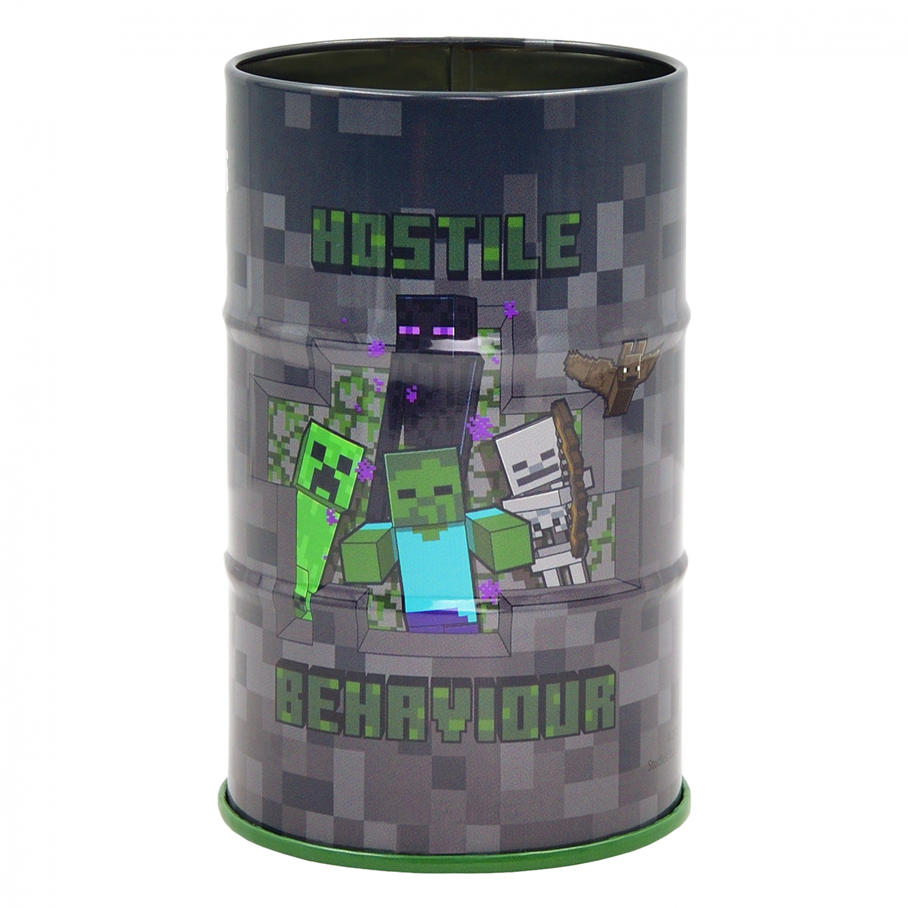 Підставка для ручок кругла Yes Minecraft метал, сіра