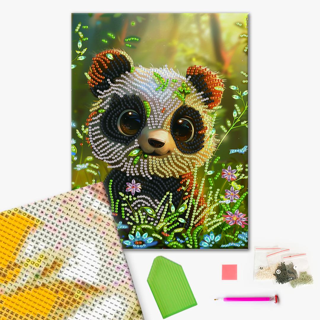 Алмазна мозаїка 25×25 см Мила панда