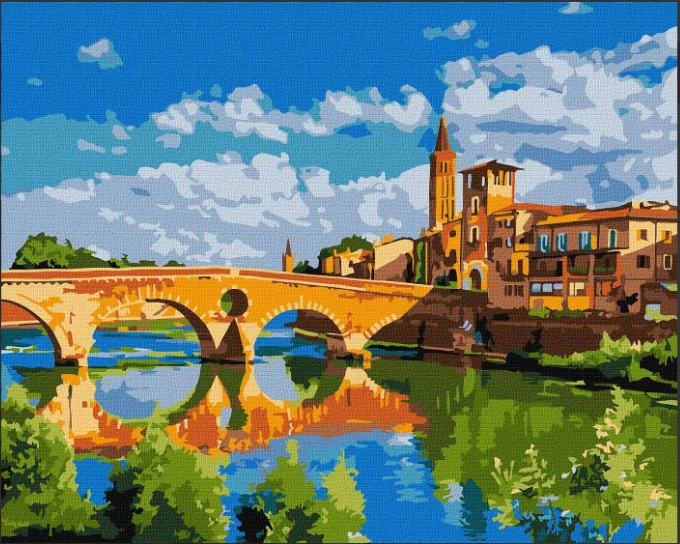 Картина за номерами 40×50 см  Захопливе місто