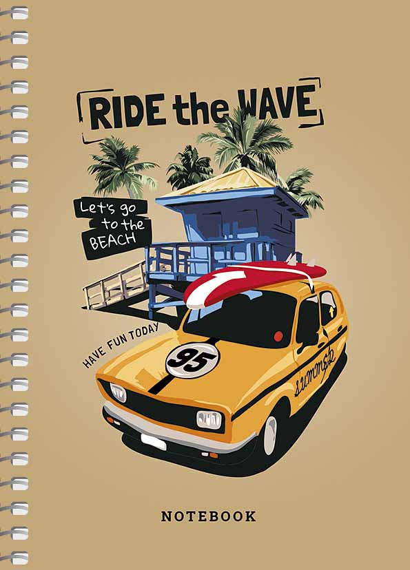 Блокнот А6 80 арк спіраль клітинка крафт обкл крем блок STUDENT 6119 Асорті