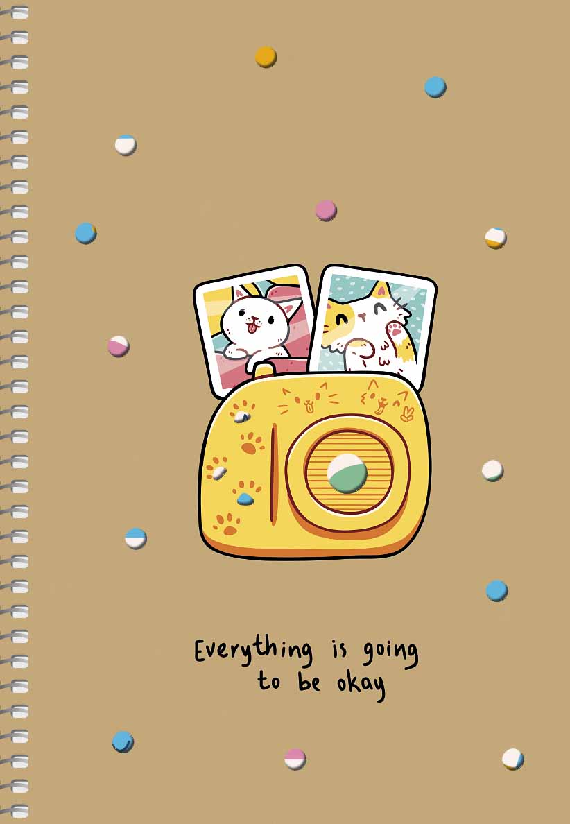 Блокнот А5 96 арк спіраль без лініювання крафт обкл лазерна висічка крем блок STUDENT 6115 Асорті