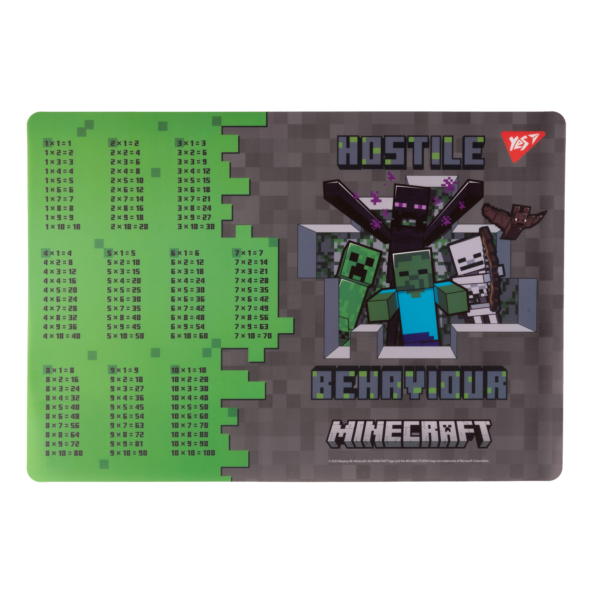 Підкладка настільна 42*29см Yes табл. множ. Minecraft Heroes