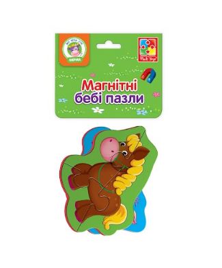 Пазлы магнитные Baby puzzle Лошадка и поросенок 2 шт