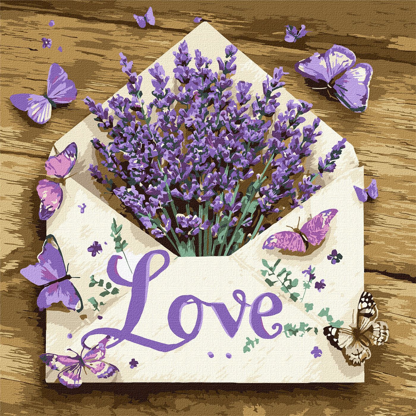 Картина по номерам 40х40 см Лаванда в конверте