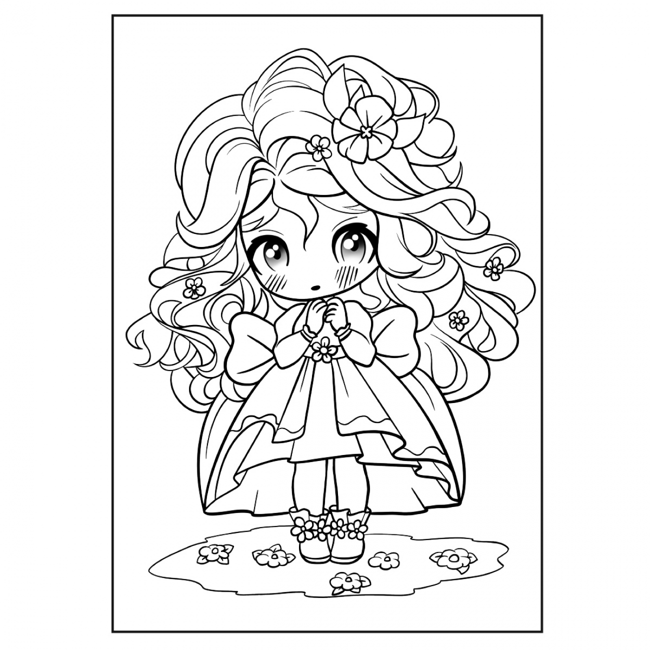 Раскраска 1Вересня Anime baby girls