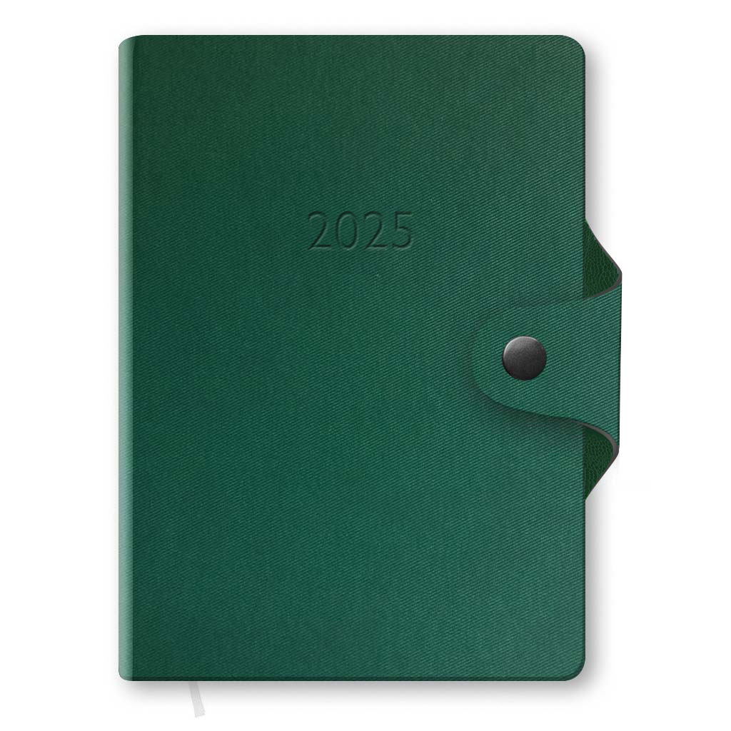 Щоденник датований кишеньковий на кнопці Twill зелений