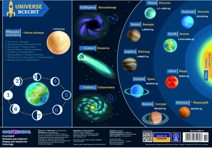 Підкладка настільна 27х38,5см Universe