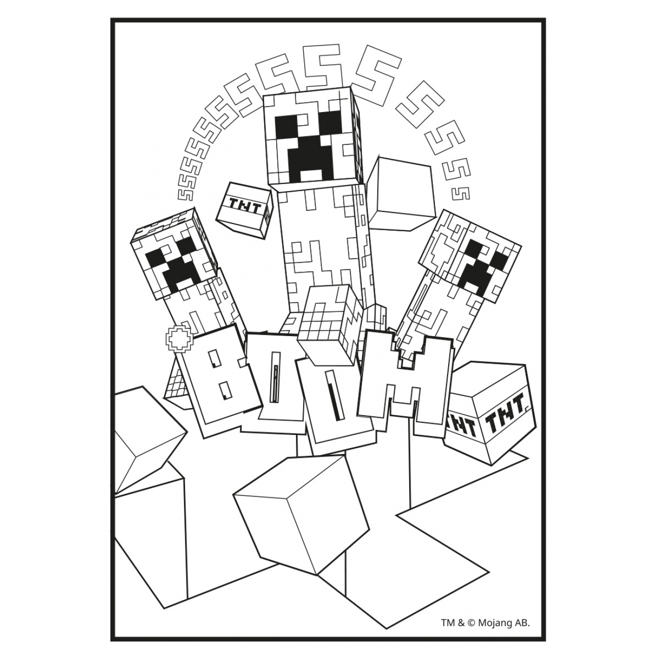 Раскраска Yes с наклейками и задачами Minecraft