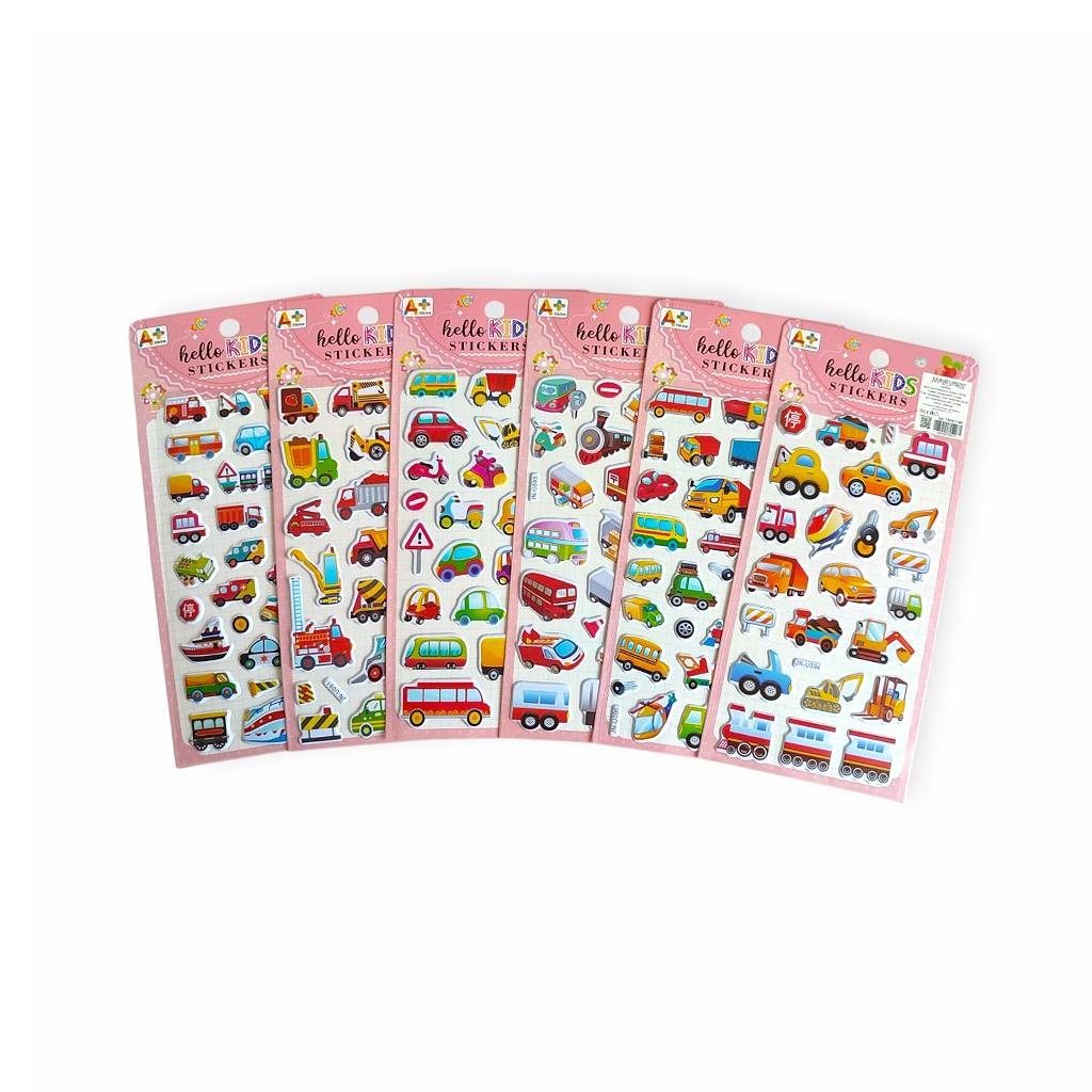 Наклейки 10х22 см Автомобілі, вантажівки мікс