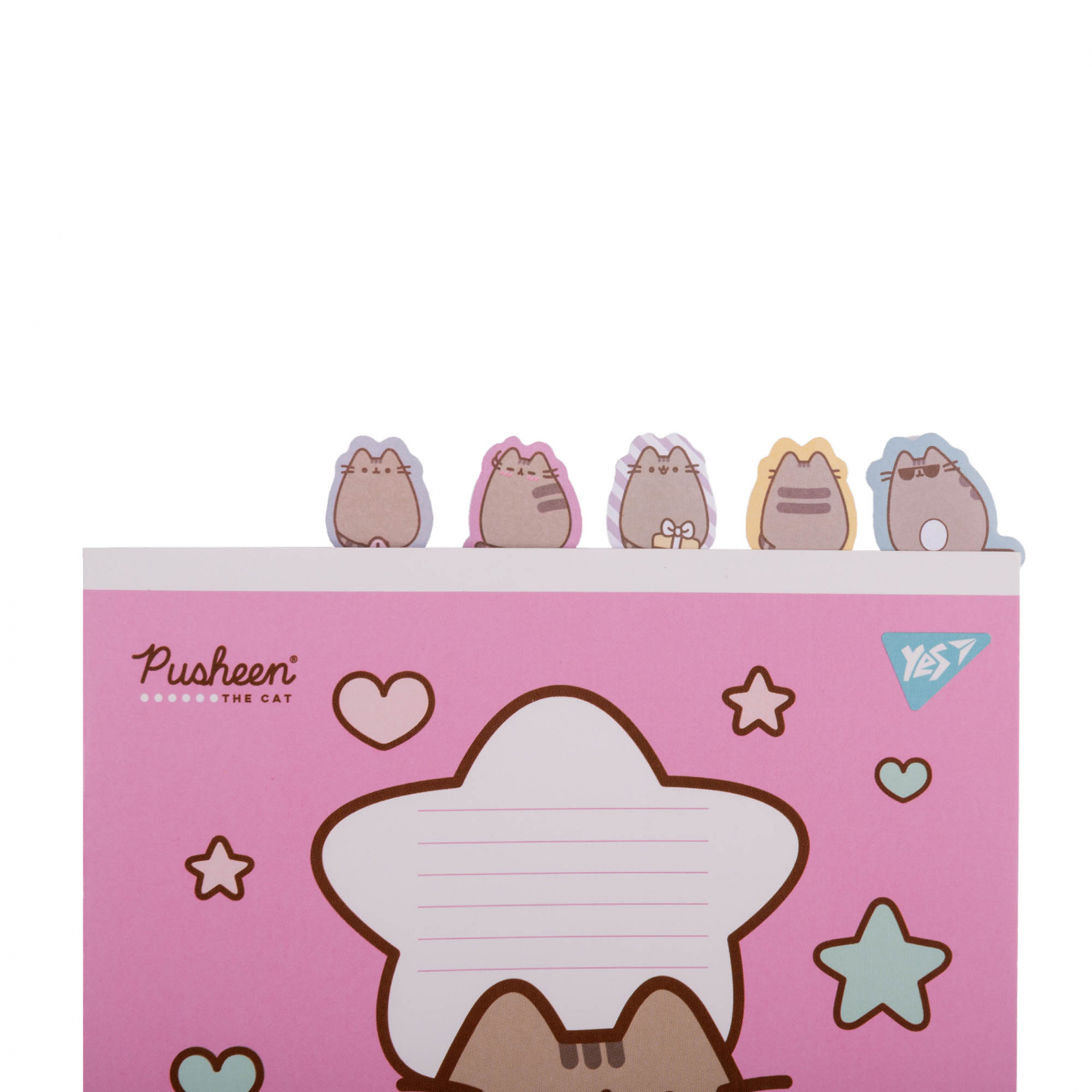 Стікери-закладки Yes Pusheen 50*22*100 л папір 5 кольорів