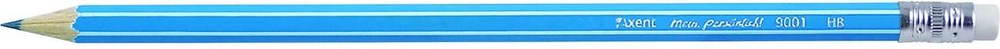 Олівець графітний Axent 9001 НВ з гумкою асорті корпус