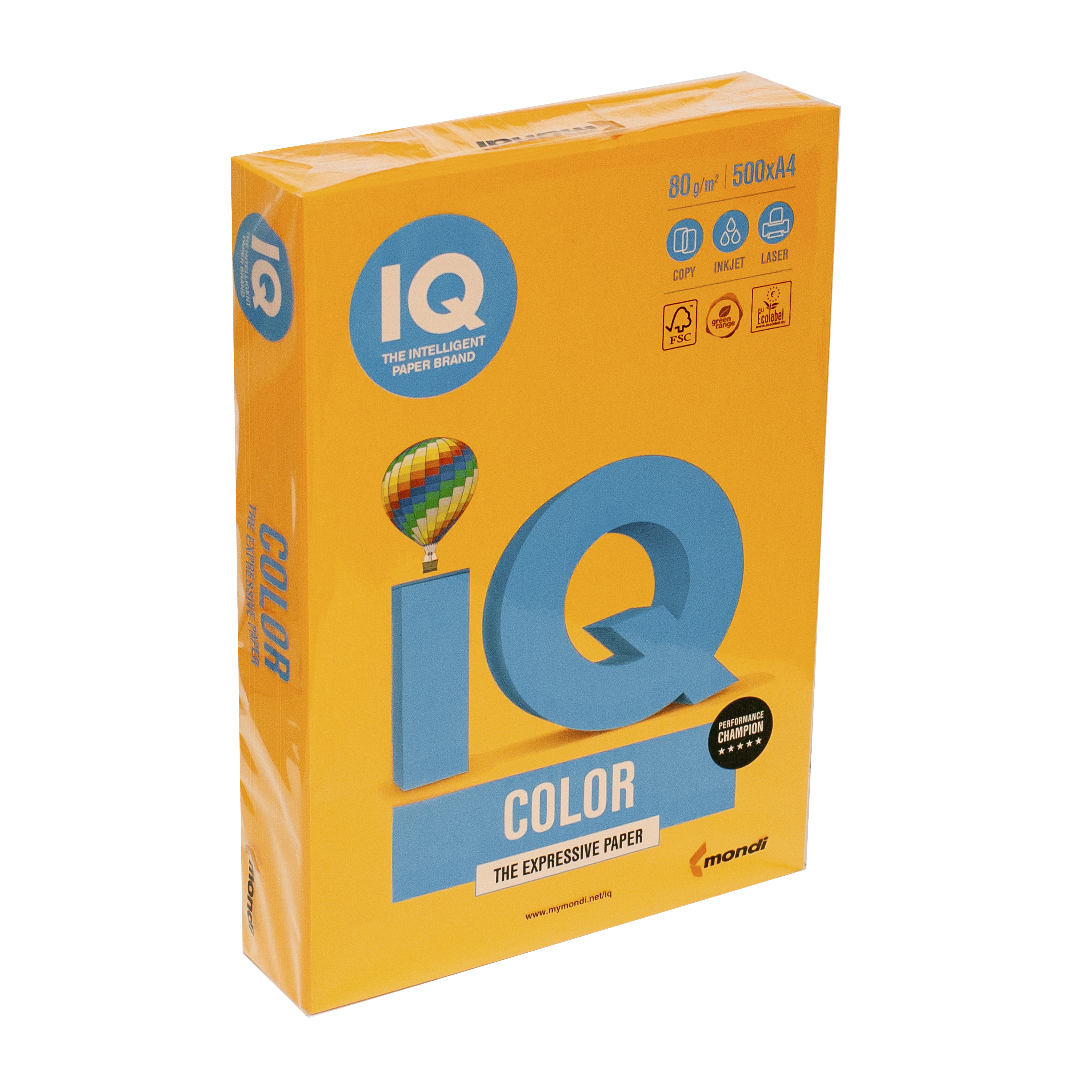 Папір кольоровий А4 IQ Color 80 г/м2 NEOOR неон помаранчевий 500 арк