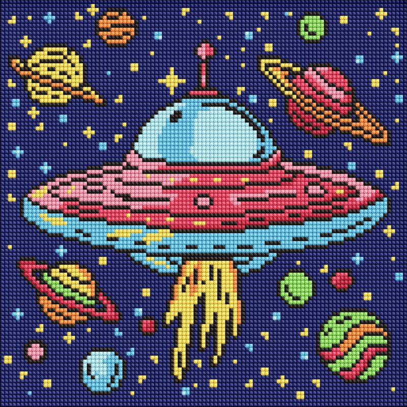 Алмазная мозаика 30×30 см Космическое путешествие