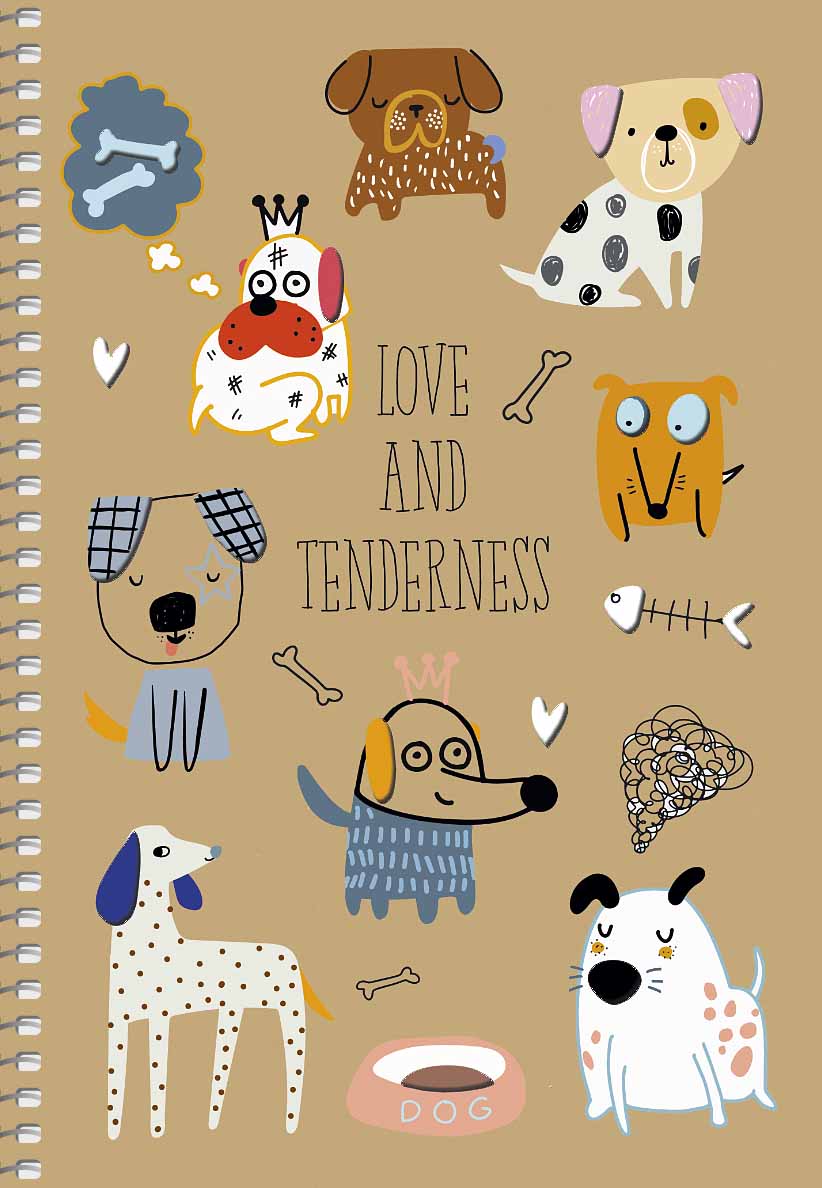 Блокнот А5 96 арк спіраль без лініювання крафт обл крем блок STUDENT 6116 Асорті