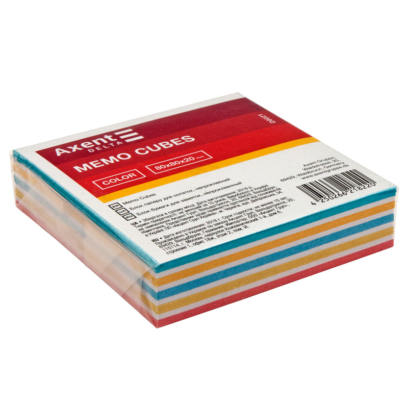 Бумага для заметок Delta Color 80*80*20 мм непроклеенная