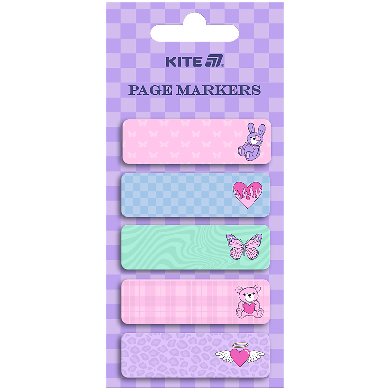 Стікери-закладки Kite Pixel Game 50*15*100 арк папір 5 кольорів