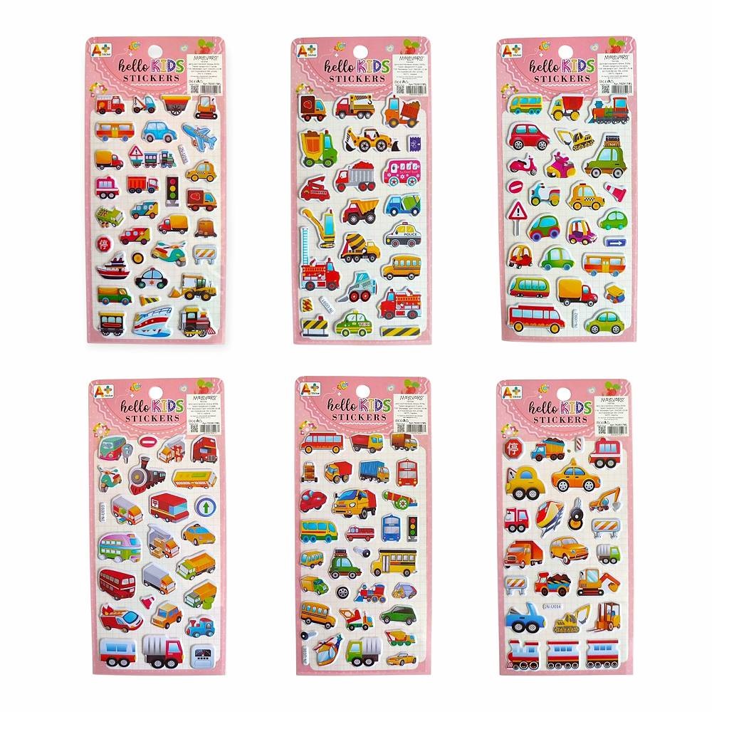 Наклейки 10х22 см Автомобілі, вантажівки мікс